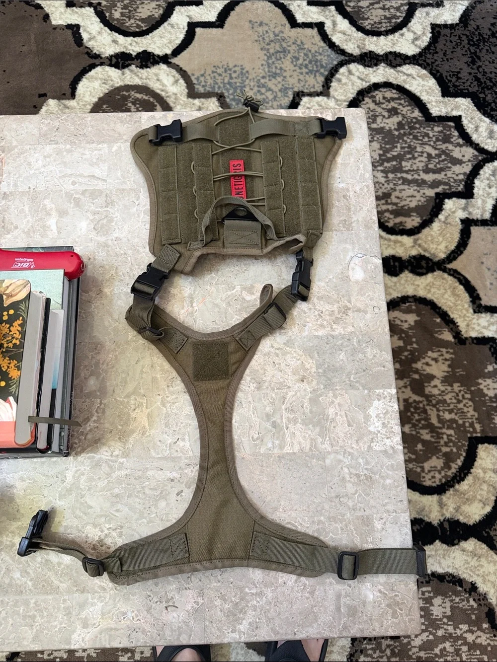 Tactical dog harness with MOLLE Panels - Olive Green-like new.